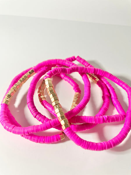 Pink Beaded Bracelets