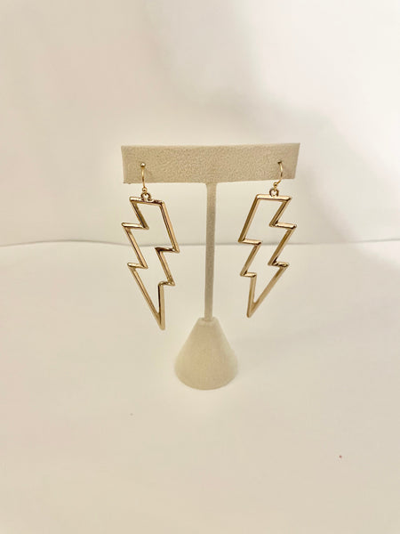 Gold lightning bolt earrings