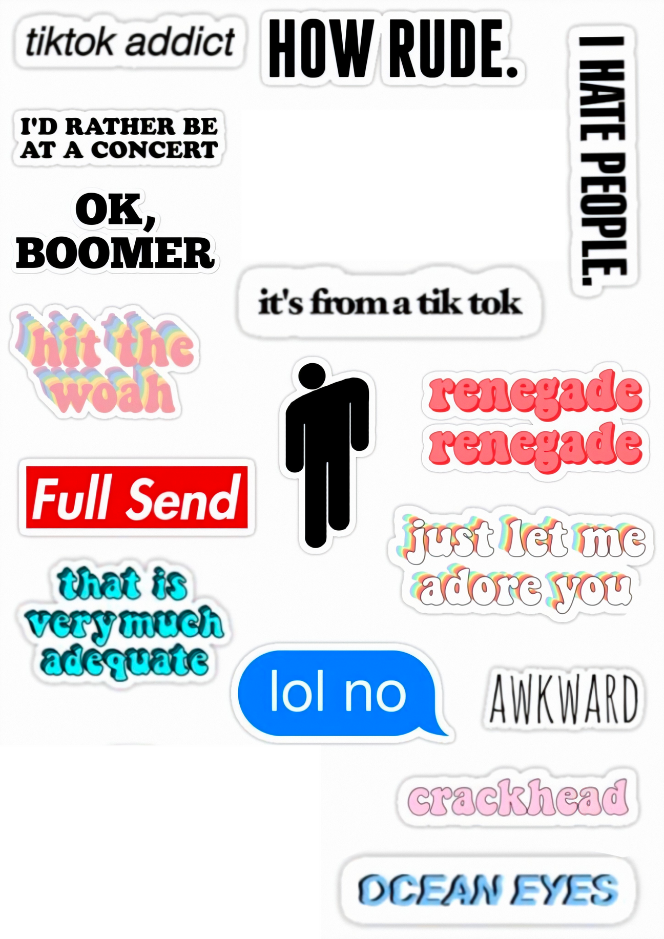 tiktok sticker pack, vsco stickers – Hailey's Stickers
