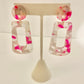 Pink resin earrings