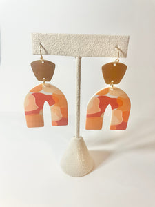 Orange and Gold Earrings